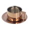 TOPINCN 200ml Coffee Cup Mugs Modern Tea Cups Simple Ingenious 304 Stainless Steel Coffee Cup Set with Coffee Plate for Home Outdoor(Rose Gold)