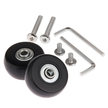 2Set 41x18mm Luggage Suitcase Replacement Wheels with Axles Wrench Repair Bearings