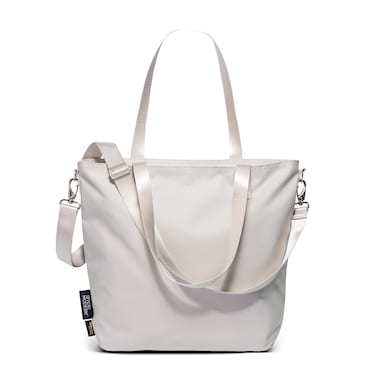 Simple Modern Tote Bag for Women   Medium Water-Resistant Laptop Purse with Compartments and Zipper Top   Shoulder Bag with Pockets for Work, Travel &amp; School   Almond Birch