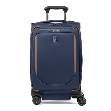 Travelpro Crew Classic Lightweight Softside Expandable Carry on Luggage, 8 Wheel Spinner Suitcase, Men and Women, Carry On 21-Inch, Patriot Blue