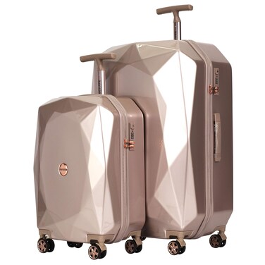 kensie Women's Gemstone Luggage, Rose Gold, 2 Piece Set (28"/20")