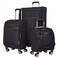 kensie Hudson Softside Spinner Luggage, Black with Rose Gold, 3-Piece Set (16/20/28)