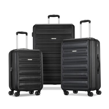 American Tourister Westridge Hardside Luggage Set with Spinner Wheels, Black, 3PC Set (CO/M/L)