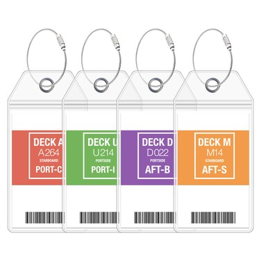 Carnival Cruise Luggage Tag Holder by Cruise On [4 Pack] - Fits All Carnival &amp; Seabourn Ships &amp; Tags - Cruise Essentials 2025 &amp; 2026 - Waterproof &amp; Clear Luggage Tags