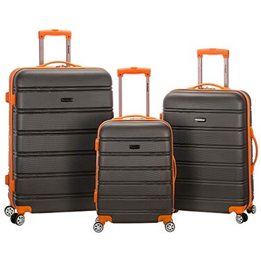 Rockland Melbourne Hardside Expandable Luggage with Spinner Wheels, Charcoal, 3-Piece Set (20/24/28)