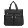 Canvas Tote Bag Waterproof Nylon Multi Pocket Shoulder Bags Laptop Work Bag Teacher Purse and Handbags for Women &amp; Men (Black)