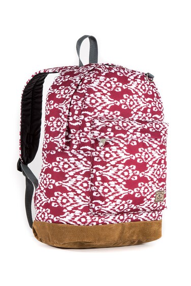 Everest Suede Bottom Pattern Backpack, Burgundy/White Ikat, One Size
