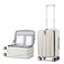 Hanke 20 Inch Carry On Luggage with Wheels PC Hard Shell Suitcase Top Opening Aluminum Frame Travel Luggage Suitcases for Woman Men Gifts.(Ivory White)