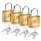 4 Pack TSA Approved Travel Luggage Locks with Keys, Solid Brass Copper Keyed Padlock, Small Locks for Suitcase, Backpack, Gym Locker, Jewelry Box, Gold-by GIVERARE