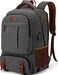 Tzowla Canvas Laptop Backpack, Bag for Men Women,Travel Work Rucksack Fits 15.6 Inch Laptop, Bookbag with USB Charging Port