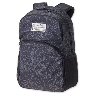 KAVU Packwood Backpack with Padded Laptop and Tablet Sleeve, Black Topo