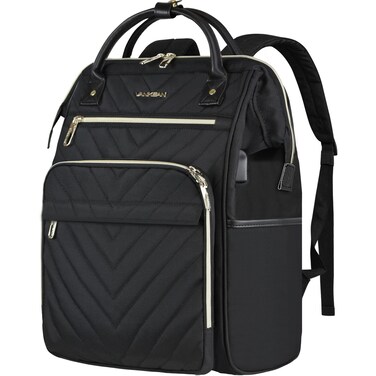 VANKEAN 17 Inch Laptop Backpack for Women Men Fashion Computer Work Bag, Large Capacity Waterproof Backpack with USB Port &amp; RFID Pockets, College Daypack Business Travel, Black