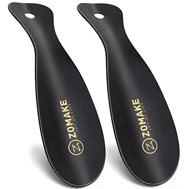 ZOMAKE Metal Shoe Horn, 2 Pack Stainless Steel Shoehorn 7.5 Inches Portable for Travel Use