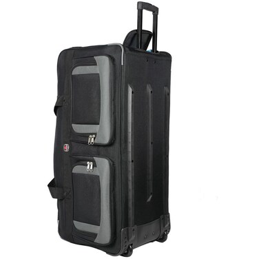 36" Rolling Duffle Bag with Wheels and Handle - Multiple Compartments/Compression Straps With Buckles