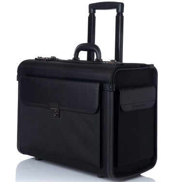 Alpine Swiss Rolling 17" Laptop Briefcase on Wheels Attache Lawyers Case Legal Size Black