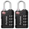 Puroma TSA Approved Travel Luggage Locks, 2 Pack Black 4 Digit Resettable Combination Code Lock with Zinc Alloy Body for Suitcase, Backpack, Laptop Bag, Gym Locker, Toolbox