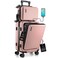 TRAVELARIM 22 Inch Carry On Luggage 22x14x9 Airline Approved, Carry On Suitcase with Wheels, Hard-shell Carry-on Luggage, Pink Small Suitcase, Hardside Luggage Carry On with Cosmetic Carry On Bag