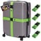 Gorilla Grip Heavy Duty 4 Pack Adjustable Luggage Straps for Suitcases, Easy to Identify Travel Belt Connector Holds Suitcase Together, Extends Life of Bag, Strap Connects Two Bags, Accessories Green
