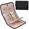 BELALIFE Travel Jewelry Case Organizer, Foldable Storage Roll for Earrings, Necklaces, Rings, Bracelets, Brooches, Black