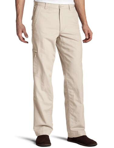 Dockers Men's Classic Fit Comfort Cargo Pants, Light Buff, 32W x 34L