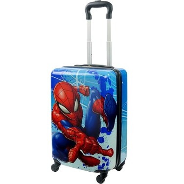 FUL Marvel Spider-Man Kids Carry On Luggage, Hardshell Rolling Suitcase with Spinner Wheels, Multi, 21 Inch