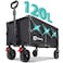 Sekey Collapsible Wagon Cart Foldable with 220LBS Weight Capacity, Lightweight Portable Folding Grocery Shopping Cart with Wheels for Camping Sports Beach and Shopping.Black