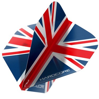 RED DRAGON Hardcore Union Jack Extra Thick Standard Dart Flights - 5 Sets Per Pack (15 Dart Flights in Total)