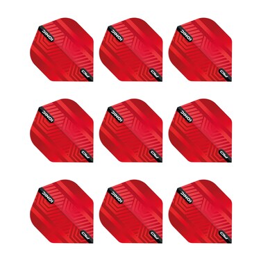 RED DRAGON Hardcore Ionic Red Dart Flights - 3 Sets Per Pack (9 Dart Flights in Total)