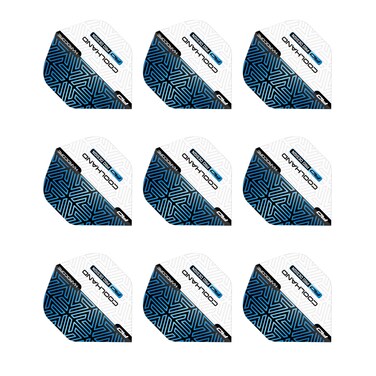 RED DRAGON Hardcore Premium Luke Humphries Blue and White Standard Dart Flights - 3 Sets Per Pack (9 Dart Flights in Total)