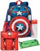 Marvel Boys 4 Piece Backpack Set   Kids Superhero Rucksack Bundle with School Bag, Pencil Case, Lunch Bag &amp; Water Bottle