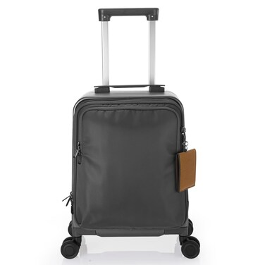 UNIKER Carry On Luggage with Cup Holder,16 Inch Hard Shell Suitcases with 4 Spinner Wheels, Cabin Bag Wheeled Bag Airline Approved,Expandable Carry-ons Yellow