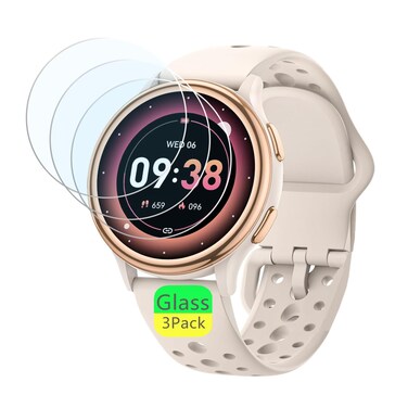 Aemus Screen Protector Compatible for Sanorum Smart Watch 1.27" (3 Pack) 9H Tempered Glass Film, Compatible for HaSaKei G53 Fitness Tracker Screen Protector