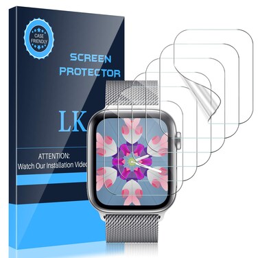 LK [6 Pack] Screen Protector for Apple Watch 40mm SE/Series 4/5/6 and Apple Watch 38mm Series 3/2/1- Bubble-Free Scratch-resistant iWatch 38mm/40mm Flexible TPU Clear Film (UF-001)