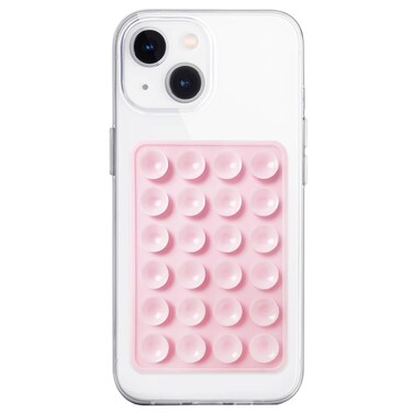 JingJinYY Silicone Suction Phone Case Mount, Non Slip Sticky Phone Grip for Cellphone, Silicon Adhesive Suction Cup Phone Mount, Strong Grip Holder for Selfies and Videos (Light Pink)