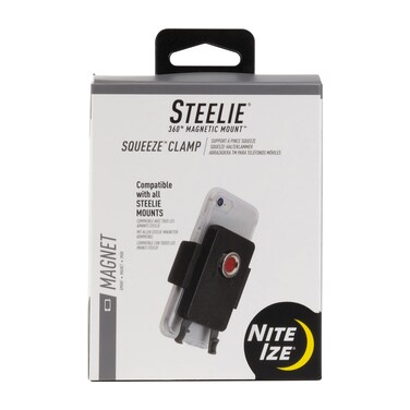 Nite Ize Steelie Squeeze Clamp - Magnetic Cell Phone Holder for Dashboards, Vents &amp; Windshields - Versatile &amp; Adjustable Phone Mount - Compatible with Apple MagSafe iPhones and Accessories
