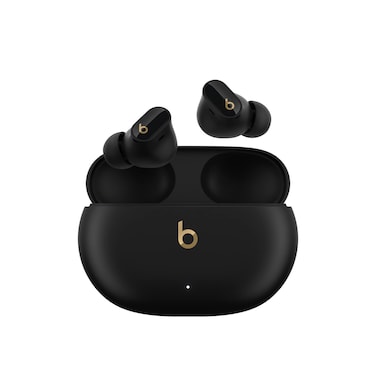 Beats Studio Buds +   True Wireless Noise Cancelling Earbuds, Enhanced Apple &amp; Android Compatibility, Built-in Microphone, Sweat Resistant Bluetooth Headphones, Spatial Audio - Black/Gold