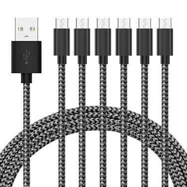 Gopala Micro USB Cable Android Charger [6-Pack 5ft] Nylon Braided Fast Sync&amp;Charging Cord for Android, Samsung, Nexus, LG, HTC, Nokia, Sony, and More
