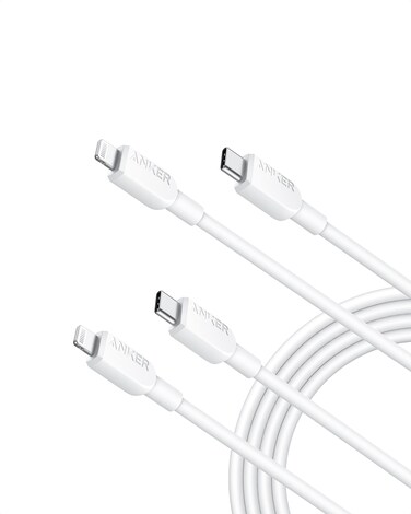 Anker USB C to Lightning Cable(6FT,2Pack,White), MFi Certified for iPhone 14 Series, and More(Charger Not Included)