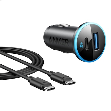Anker USB C Car Charger Adapter, 52.5W Cigarette Lighter Charger, 323 Anker Car Charger with 30W PowerIQ 3.0 Fast Charging Cable for iPhone 15/15 Pro Max, 14/13/12 Series, Galaxy S23/22, Pixel