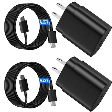 USB C Fast Charger, 25W Samsung Charger Super Fast Charging Type C Android Phone Charger with 6.6FT Cable for Samsung Galaxy S25/S25 Ultra/S25+/S24/S24 Ultra/S24+/S23 Ultra/S23/s22/S21/S20/Note 20/10