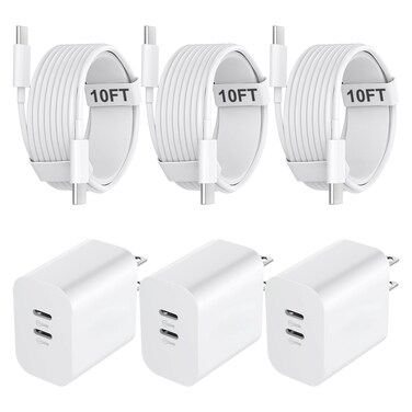 USB C Charger for iPhone 16/15 Pro Max Charger Fast Charging, 20W USB C Charger Block with 10FT USB C to C Cord Cable Compatible for iPhone 16 15 Pro Max/16 15 Pro/16 15 Plus/16 15