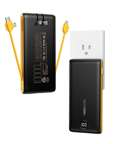 Portable Charger Power Bank Built in Cables and Wall Plug, 10000mAh iPhone Battery Pack Fast Charging, USB C External Slim Power Bank, Travel Essentials Compatible with iPhone 16 15 14 13 Samsung iPad