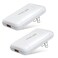 Slim Flat USB Wall Charger, Costyle 2 Pack 18W GaN Tech Fast Charge 3.0 Port Fast Charging Block with Foldable Plug Compatible for Samsung Galaxy S10 S9, iPhone 11 Xs XR X, Wireless Charger (White)
