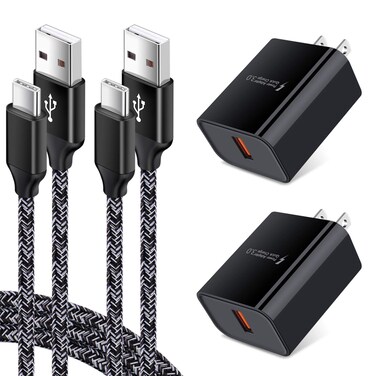 Adaptive Fast Charger for Samsung Galaxy S24 S23 S22 S22+ S22 Ultra S21 S20 FE S20+ S10 S9 S8 A21 A51 A71 A11 A10e A16 A15 A14 Note 20 Ultra,18W Quick Charge Wall Charger Type C Fast Charging Cable