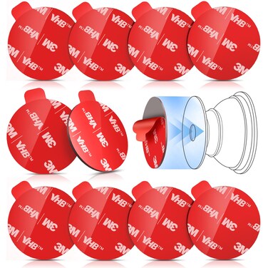 10 Pcs 3M Sticky Pads for Pops Socket Base: 1.38" Round Strong Adhesive Replacement Double Sided Tape for iPhone Popgrips, Cell Phone Grip &amp; Ring Holder, Very High Bond VHB Circle Sticker 35mm