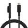 Sisyphy Nylon Braided Charging Cable for Microsoft Surface Pro 7/6/5/4/3Go3/2/1 Laptop 4/3/2/1, Must Work with 45W 15V 3A USB-C Charger (Black, 6ft)