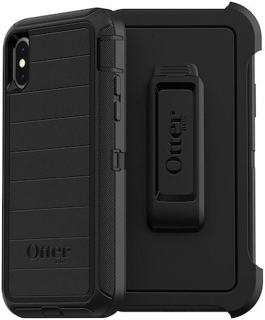 OtterBox Defender Series Rugged Case &amp; Holster for iPhone Xs &amp; iPhone X - Non-Retail Packaging - Black (with Microbial Defense)