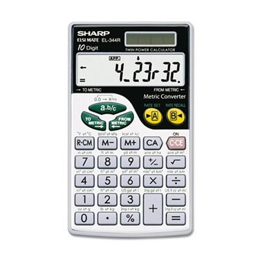 EL344RB Metric Conversion Wallet Calculator, 10-Digit LCD, Sold as 2 Each