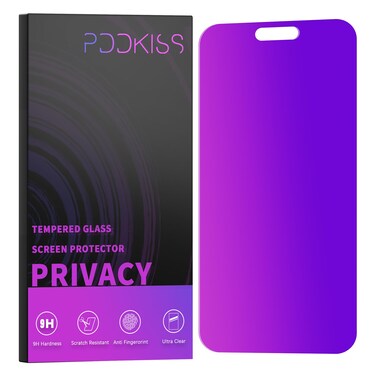 PDDKISS Compatible for iPhone 15 Pro Max Privacy Screen Protector Tempered Glass 6.7 Inch, Purple Gradient Anti Spy Anti Blue Light HD Easy Installation