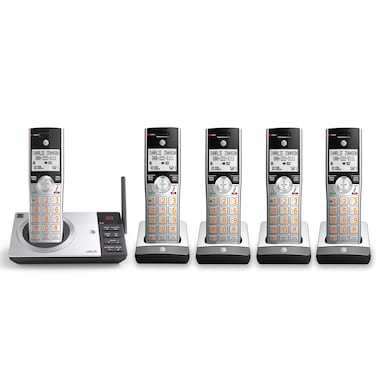 AT&amp;T CL82507 DECT 6.0 5-Handset Cordless Phone for Home with Answering Machine, Call Blocking, Caller ID Announcer, Intercom and Long Range, Silver (CL82507)